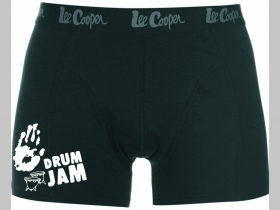Drum Jam čierne trenírky BOXER s tlačeným logom,  top kvalita 95%bavlna 5%elastan